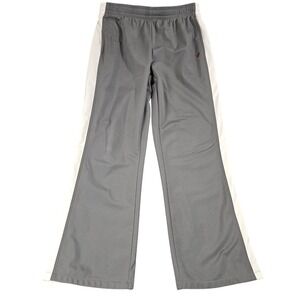 American Eagle Track Pants M Gray White Stripe Zip Ankles Sportswear Athleisure